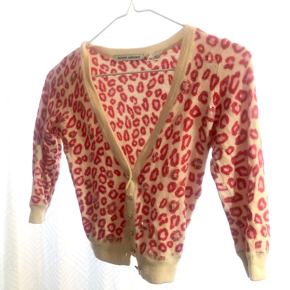 ANIMAL PRINT CASHMERE CARDIGAN